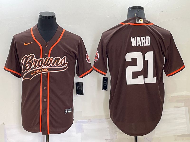Men Cleveland Browns #21 Ward brown 2022 Nike Co branded NFL Jersey->los angeles chargers->NFL Jersey